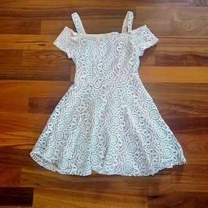 Off the shoulder White Lace Dress Size Small